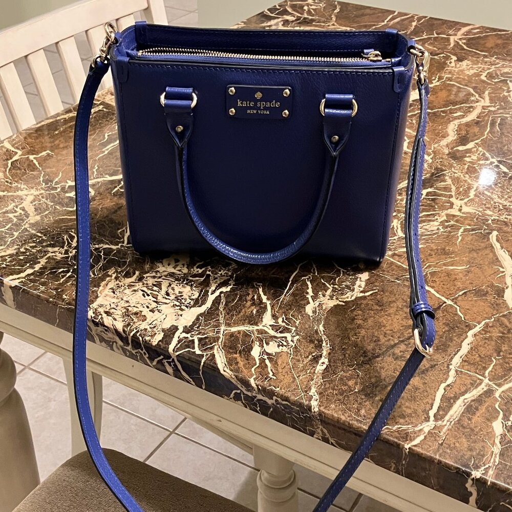 Kate Spade Blue Leather Handbag (Tote or Shoulder Bag) - Picture 3 of 14